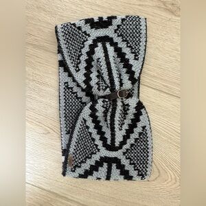 Free People Black and Gray Geometric Ear Warmer / Head Band